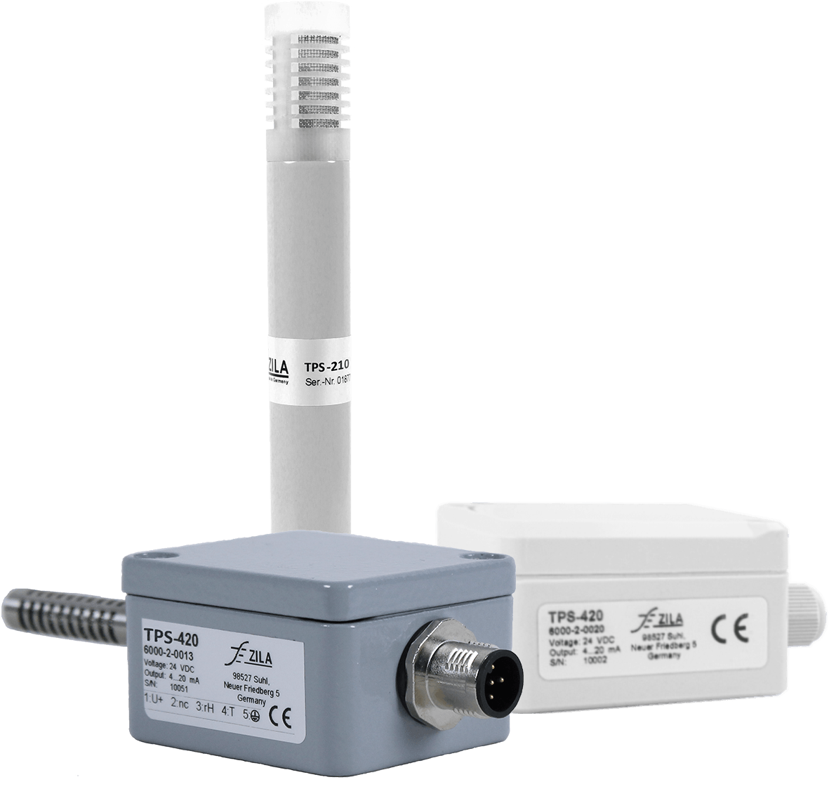 Dew point sensors in three different designs.