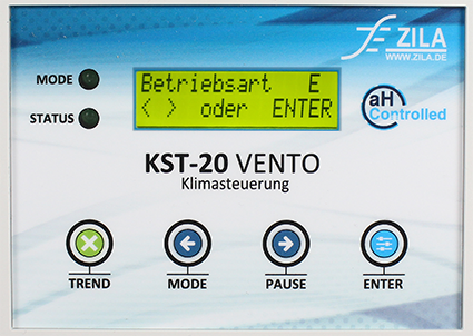Close-up of the KST-20 Vento display and operating keys