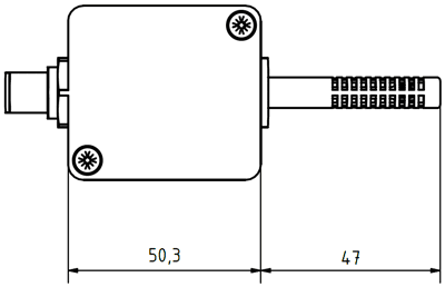 Technical drawing of the analogue climate sensor KS410/KS420