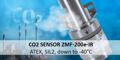 CO2 sensor ZMF-200e-IR: ATEX and SIL2 certified, for rough applications down to -40°C
