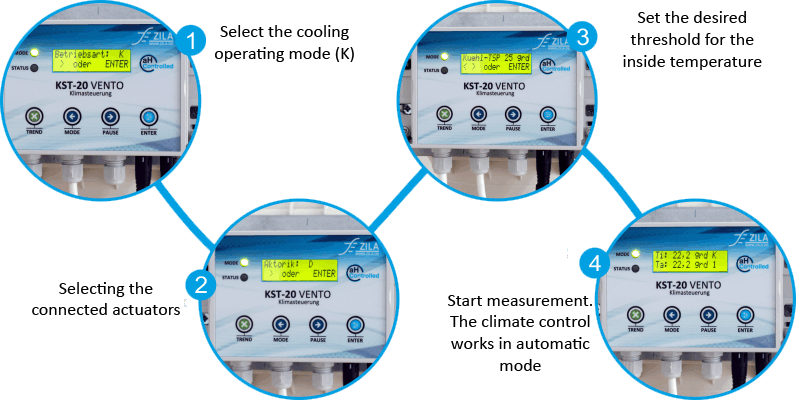 Setting the climate control in three steps