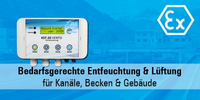 Bedarfsgerechte Entfeuchtung &amp; Lüftung für Kanäle, Becken &amp; Gebäude in der Wasser- und Abwasserwirtschaft